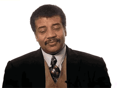 Neil deGrasse Tyson throwing his hands up in the air